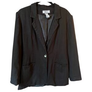 BICE Classic Black Linen Blend Blazer - 8